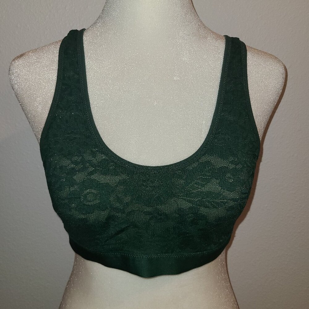 aerie Green Floral Lace Bralette